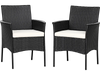 2 Pieces Patio Wicker Chairs with Cozy Seat Cushions
