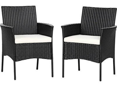 Costway 2pc Patio Wicker Chairs w/ Seat Cushions 30752964 New