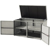 Rattan storage container box with dual access, 88-gallon capacity, sturdy steel frame, ideal for patio or garden use.