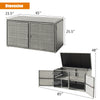 Rattan storage container box with dual-opening design, 88-gallon capacity, ideal for patio and garden organization.