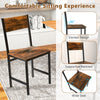 Rustic brown industrial kitchen side chair with slanted backrest and wide seat, ideal for dining comfort and stability.