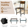 Industrial kitchen side chair with slanted back, rustic brown simulated wood grain, and sturdy powder-coated metal legs.