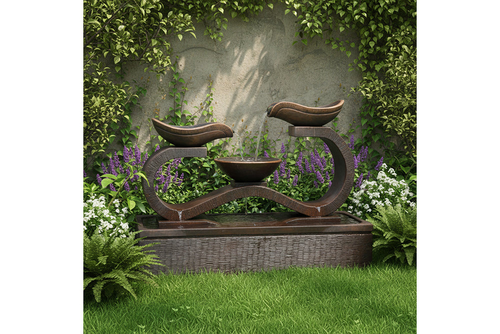 Exaco Infinity Outdoor Water Fountain 33" Tall with LED New