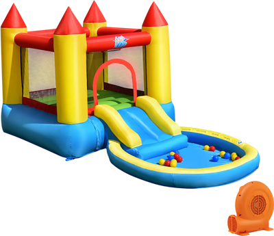 Costway Inflatable Kids Slide Bounce House w/ 550W Blower 24689157 New