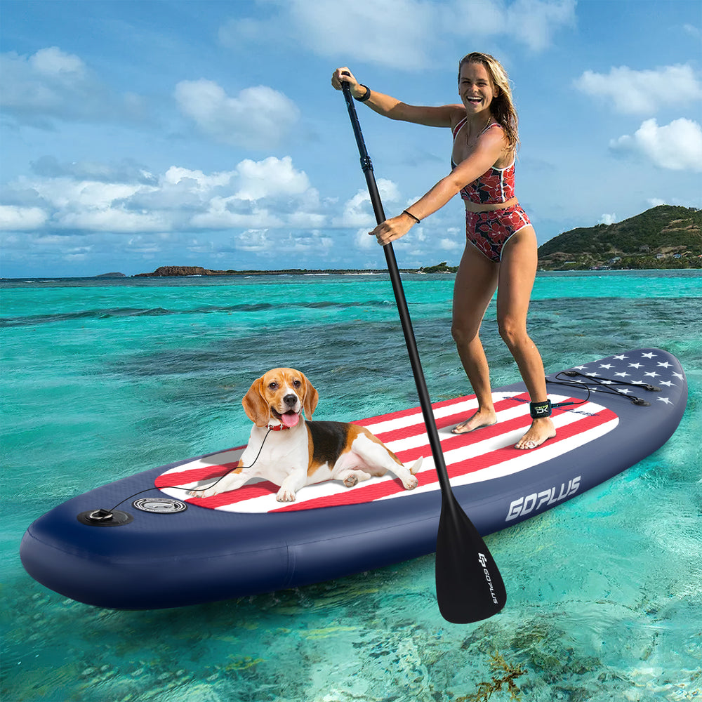 Inflatable Paddle Board with Removable Fin and Backpack-A - Gallery View 1 of 10
