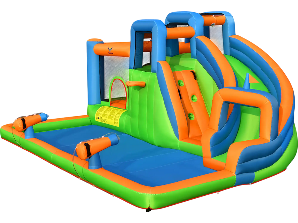 Inflatable Water Slide with Dual Climbing Walls and Blower Excluded