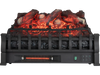 Infrared quartz electric fireplace in black featuring adjustable 3D flame colors and overheat protection for cozy.