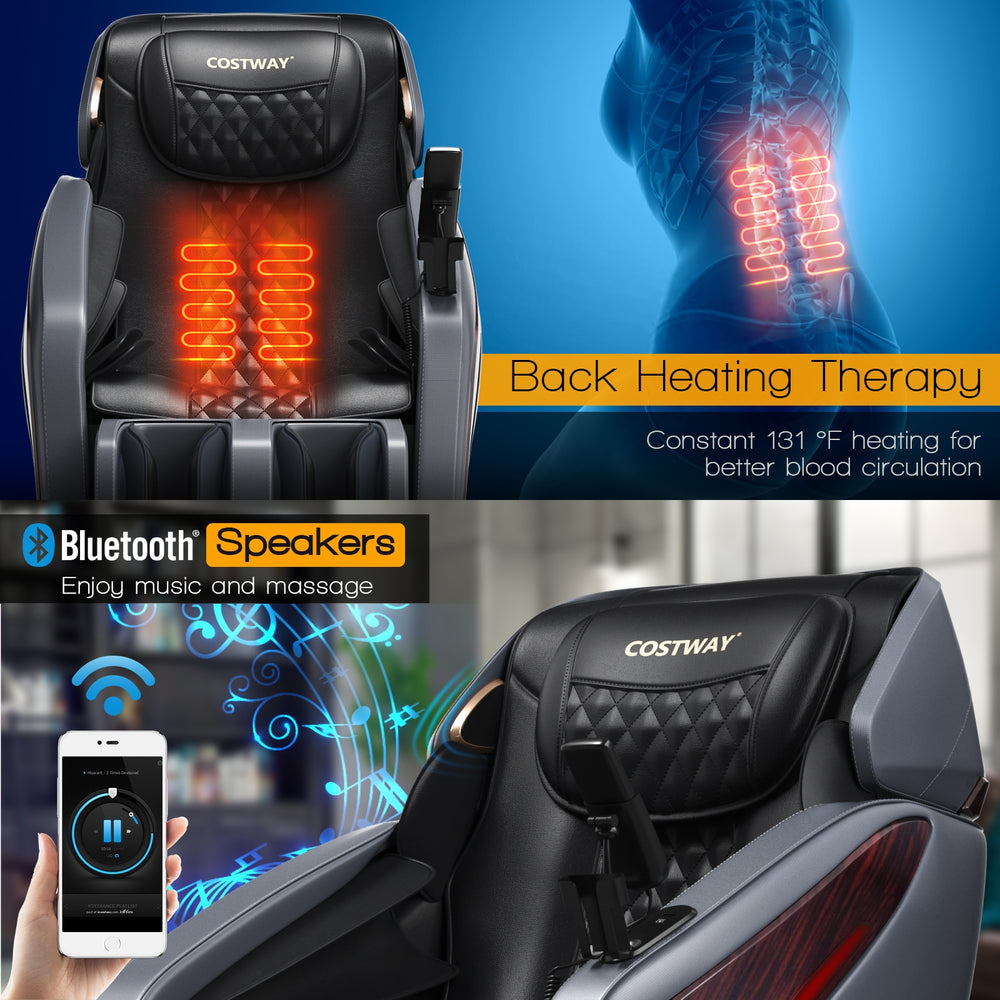 Costway Full Body Massage Chair Recliner Double SL Track Thai Stretch Zero Gravity New