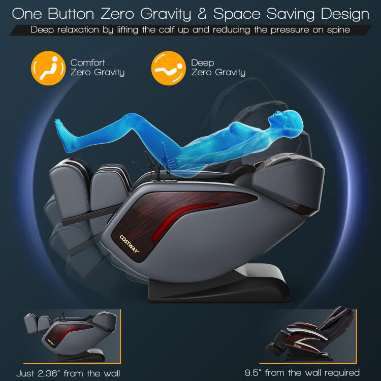 Costway Full Body Massage Chair Recliner Double SL Track Thai Stretch Zero Gravity New