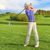 Junior #7 iron for kids with fiberglass shaft, featuring a blue headcover, ideal for ages 8-14, enhancing golf skills.