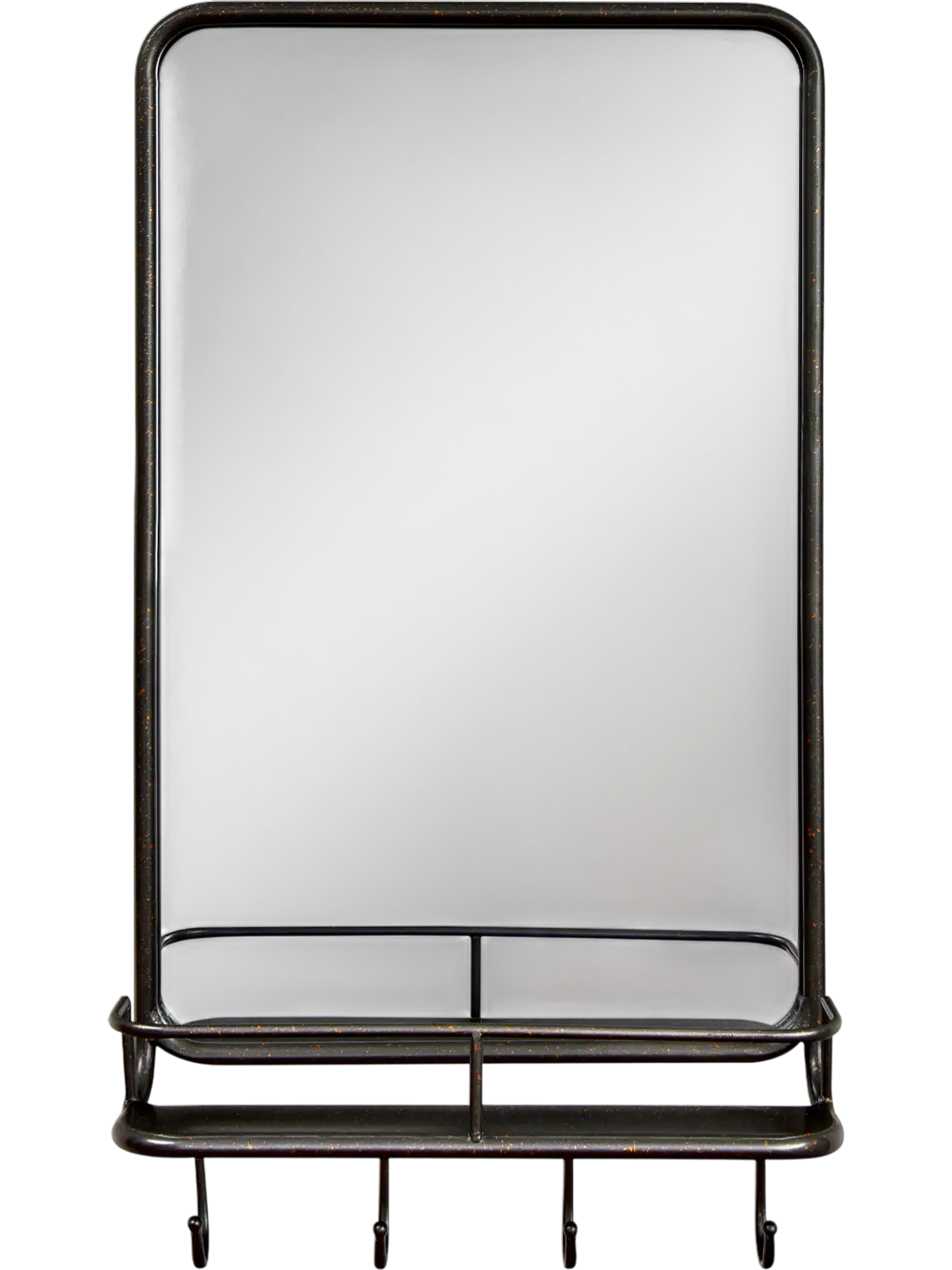 Costway Wall Bathroom Mirror w/ Shelf Hooks Metal Frame Bedroom Living Room 93506481 New