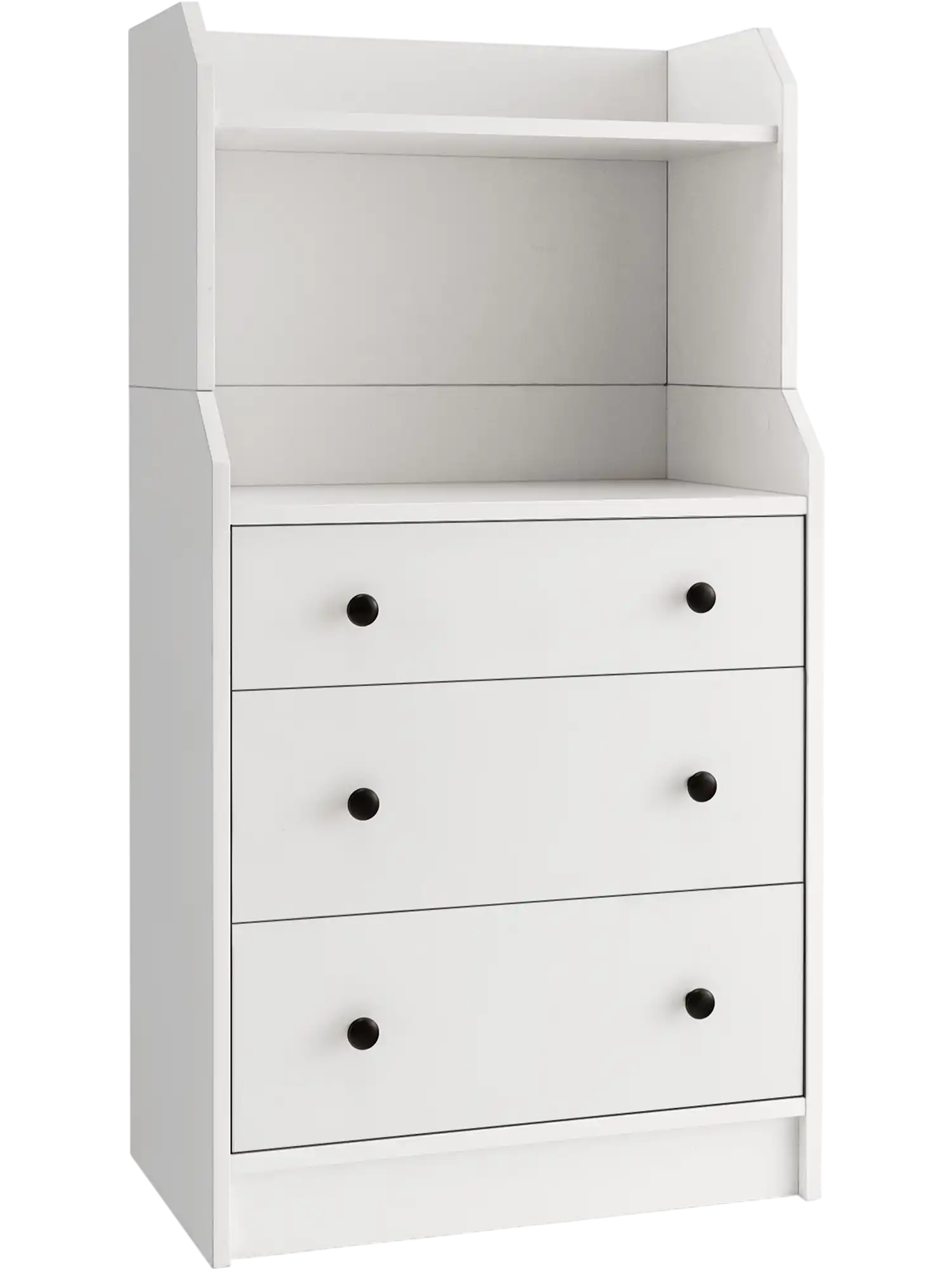 Costway Modern 3-Drawer Storage Dresser with 2 Shelves 25618479 New
