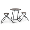 Gray foldable stool from the 3-piece dining table set with sturdy steel frame, designed for space-saving in small areas.
