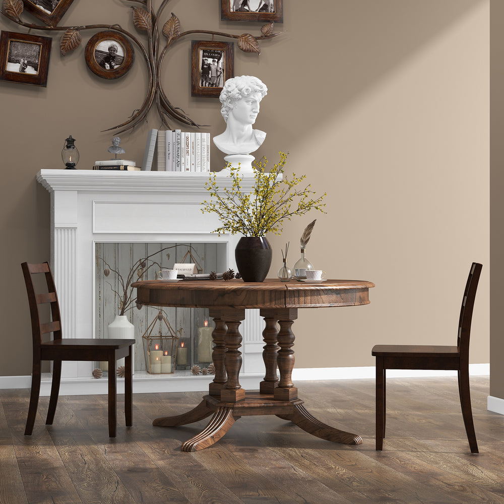 Set of 2 Wood Dining Chairs with Solid Rubber Wood Legs-Brown - Gallery View 1 of 10
