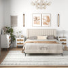 Modern bedside table with 2 rattan drawers, white finish, and ample storage, perfect for home decor and stability.