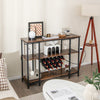 Industrial Wine Rack Wine Bar Cabinet with Storage Shelves-Brown - Gallery View 1 of 10