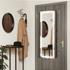 Mirrored Jewelry Armoire with Full Length Mirror and 2 Internal LED Lights-Black - Gallery View 1 of 10