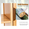 Close-up of the bamboo bathroom storage cabinet showcasing the sturdy structure and smooth surface for easy cleaning.