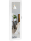 Wall Mounted Lockable Mirror Jewelry Cabinet with LED Light