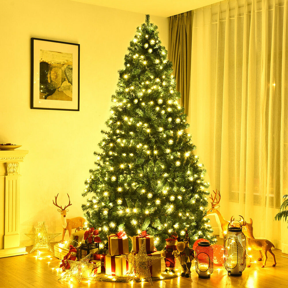 8 Feet PVC Artificial Christmas Tree with LED Lights-8 ft - Gallery View 1 of 11