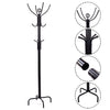 Metal coat rack with 12 hooks, premium powder-coated steel, elegant design, perfect for coats, hats, and accessories.