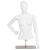 Female mannequin torso with adjustable height, positioned to highlight the elegant arm pose, perfect for clothing.