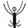 Metal coat rack with 12 hooks, featuring a sturdy base and elegant design, perfect for organizing coats and accessories.