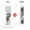 Wall mounted lockable mirror jewelry cabinet with LED light, featuring a spacious design and full-length mirror for.