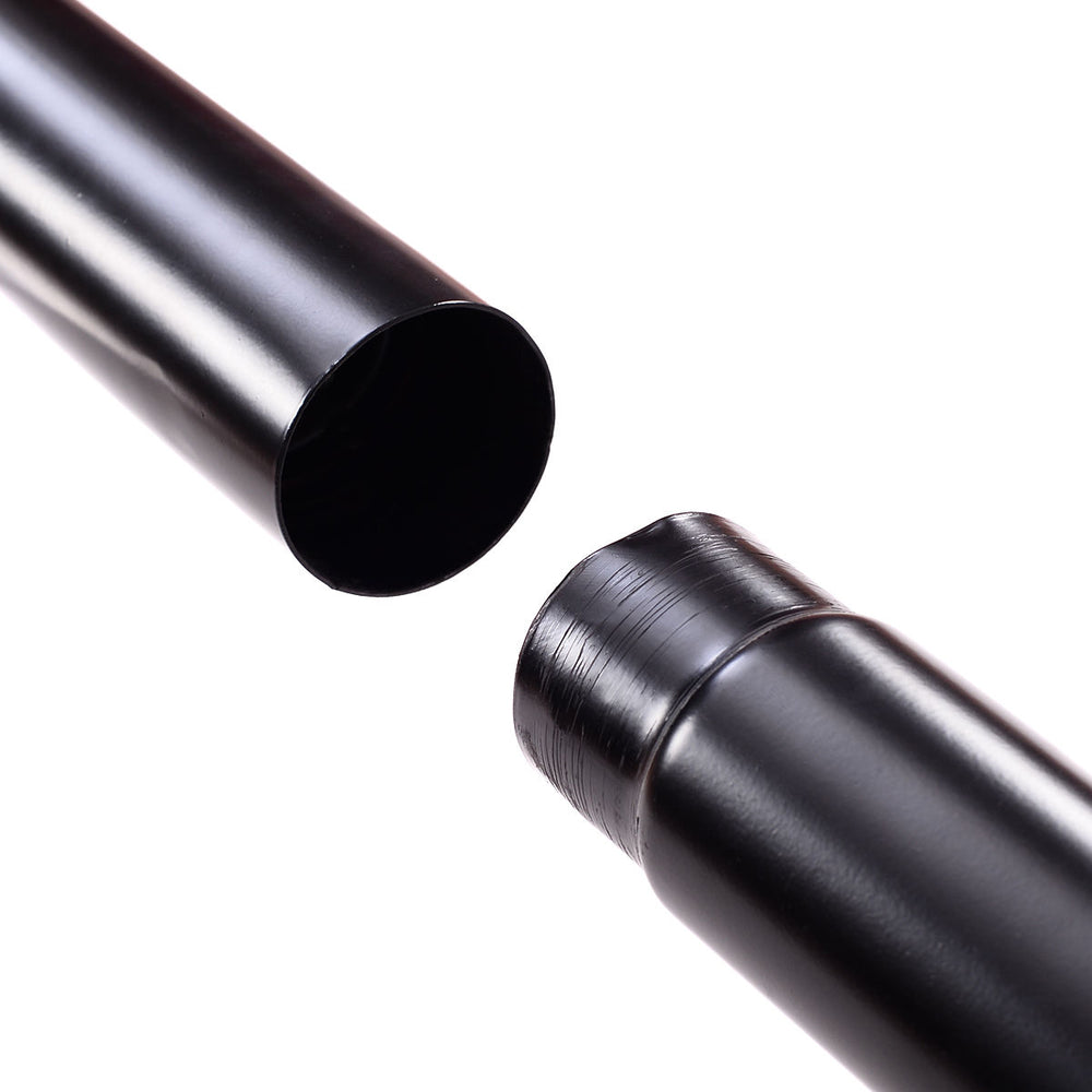 Close-up of the black metal tube for the coat rack, featuring premium powder-coated steel construction for durability.