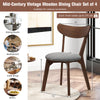 Upholstered dining chair with curved back, rubber wood legs, perfect for dining room or kitchen, supports up to 275 lbs.