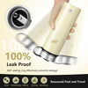 Beige 22 oz double-walled insulated stainless steel water bottle with 360-degree leak-proof sealing ring for outdoor.