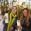 22 Oz Double-walled Insulated Stainless Steel Water Bottle with 2 Lids and Straw-Beige - Gallery View 1 of 10