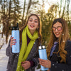 22 Oz Double-walled Insulated Stainless Steel Water Bottle with 2 Lids and Straw-Blue - Gallery View 1 of 10
