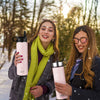 22 Oz Double-walled Insulated Stainless Steel Water Bottle with 2 Lids and Straw-Pink - Gallery View 1 of 10