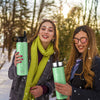 22 Oz Double-walled Insulated Stainless Steel Water Bottle with 2 Lids and Straw-Green - Gallery View 1 of 10