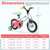 Kids bike with adjustable handlebar and saddle, 12-inch wheels, designed for ages 3-8, featuring removable training.