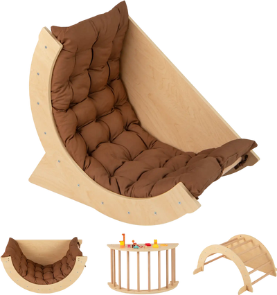 Costway Kids Montessori Arch Climber Rocker w/ Cushion 521476893 New
