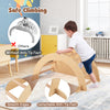 Kids climbing arch in coffee color with detachable anti-tip feet, perfect for safe play and learning activities.