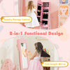 Kids Jewelry Cabinet with Full-Length Mirror and Foldable Drawer - Gallery View 10 of 10