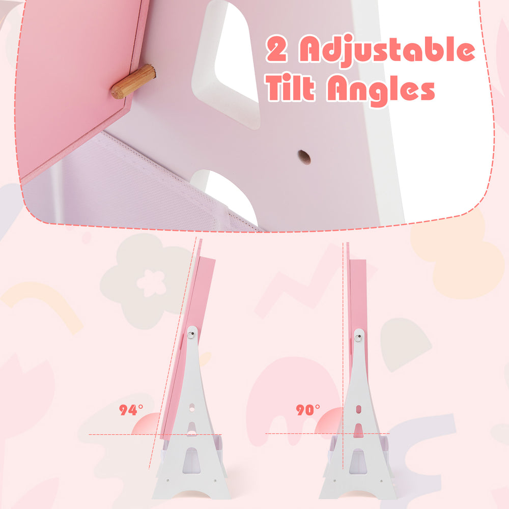 Kids Jewelry Cabinet with Full-Length Mirror and Foldable Drawer - Gallery View 8 of 10