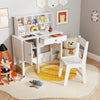 Kids Study Desk and Chair Set with Chair Hutch and Storage Cabinet for 3+ Years Old-White - Gallery View 1 of 10