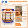 64 Inch Kids Trampoline with Detachable Canopy and Safety Enclosure Net-Orange - Gallery View 1 of 8