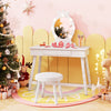 Kids Vanity Set with Lighted Mirror with Adjustable Brightness and Large Drawer-White - Gallery View 1 of 10