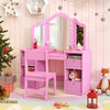 Kids Vanity Table and Chair Set with Removable Mirrors and 4 Storage Bins-Pink - Gallery View 1 of 12