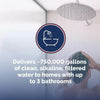 ECO-X feature graphic: Delivers ~750,000 gallons of clean, alkaline, filtered water to homes with up to 3 bathrooms