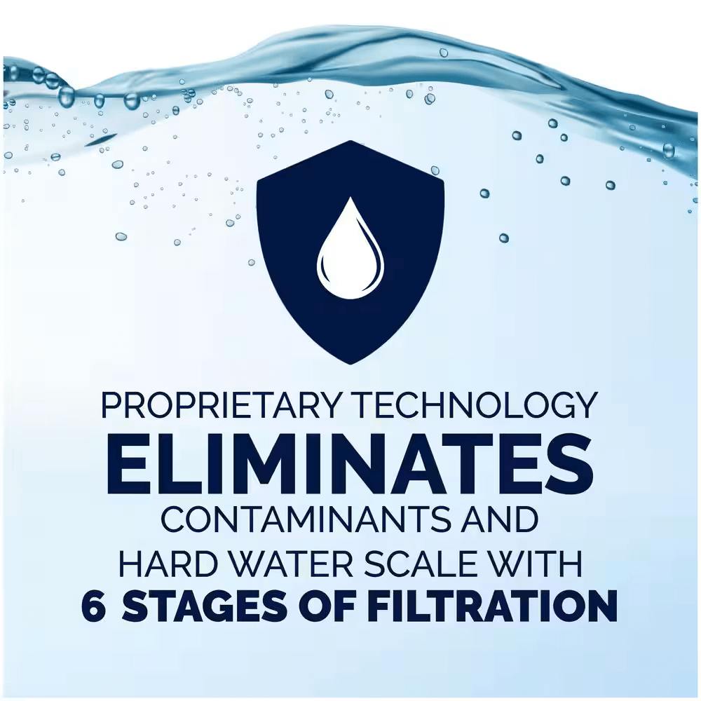 Freedom Water Systems Platinum Series proprietary technology eliminates contaminants and hard water scale with 6 stages of filtration
