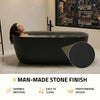 FT-AZ6732-PRX - 67 in. x 32 in. Rectangle Freestanding Stone Resin Deep Soaking Flat-Bottom Bathtub with Center Drain