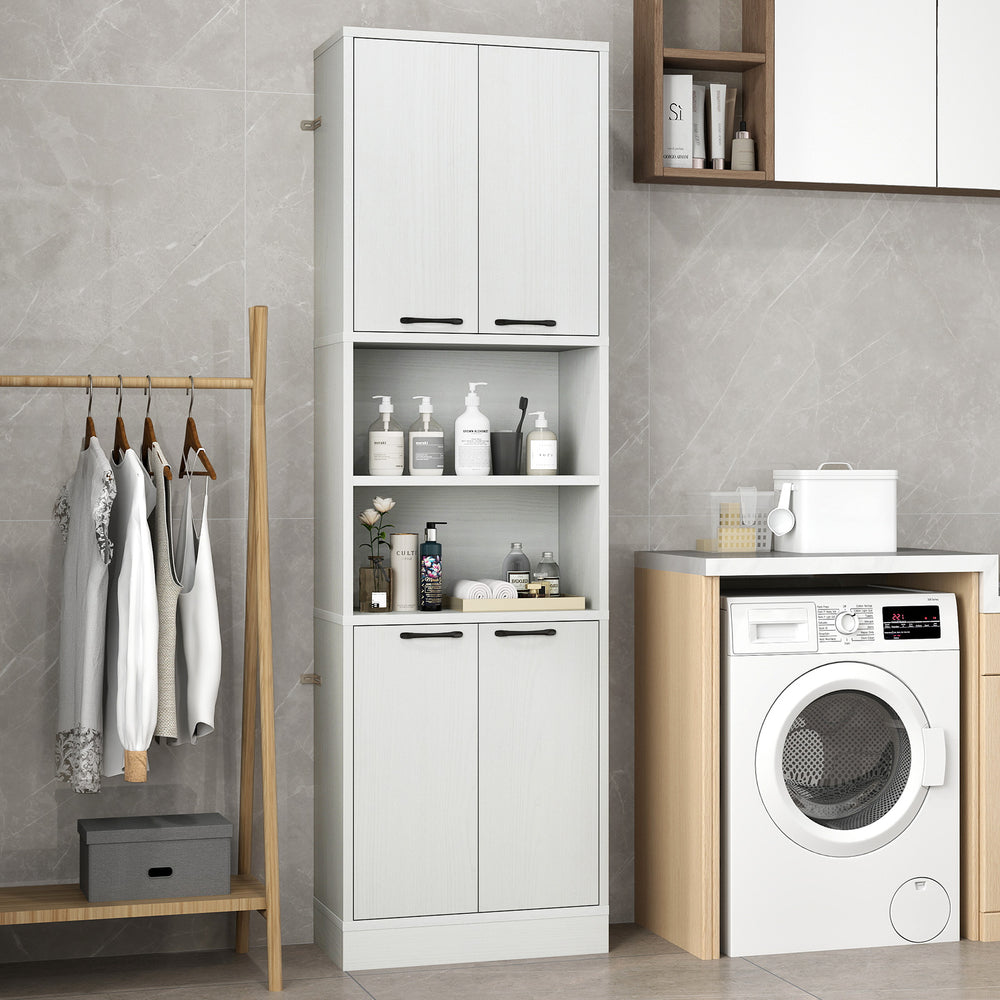 75 Inch Kitchen Pantry Cabinet Tall Cupboard with Doors and Shelves-White Oak - Gallery View 1 of 9