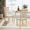Kitchen Side Dining Chair Set of 2 with Rubber Wood Frame-Cream White - Gallery View 1 of 8
