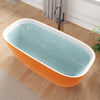 Anzzi Deep Soaking Bathtub 67 x 32 in. Rectangle Freestanding Stone Resin New